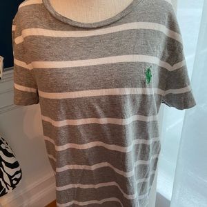 Ralph Lauren strip short sleeve med gray white